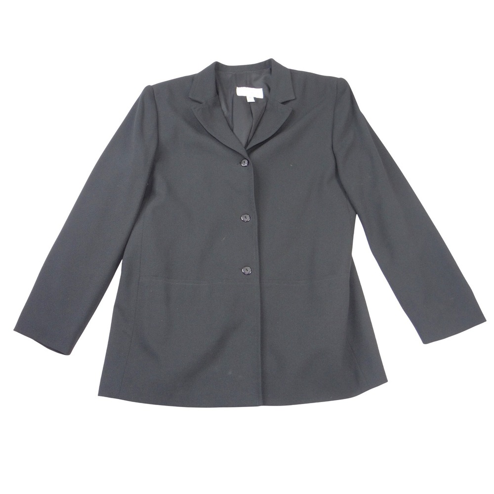 Sport‎ Collection Womens Black 3 Button Blazer Jacket Size 14 Made in Canada